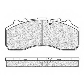 Колодки тормозные дисковые задний/передний для MAN TGA, TGS, TGX / MERCEDES ACTROS MP4, ACTROS, ATEGO <b>MEYLE 025 290 8730 / MBP0710</b>-2