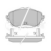 Колодки тормозные дисковые передний для TOYOTA AURIS(ADE18#, NDE18#, NZE18#, ZRE18#, ZWE18#), COROLLA(E15#, NDE18#, NRE18#, ZRE17#, ZRE18#) <b>MEYLE 025 256 9819 / MBP1605</b>