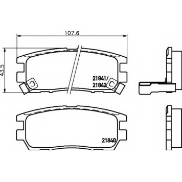 Колодки тормозные дисковые для MITSUBISHI L 400 / SPACE GEAR, L 400, MAGNA, PAJERO, SPACE, VERADA <b>MINTEX MDB1646 / 21840</b>