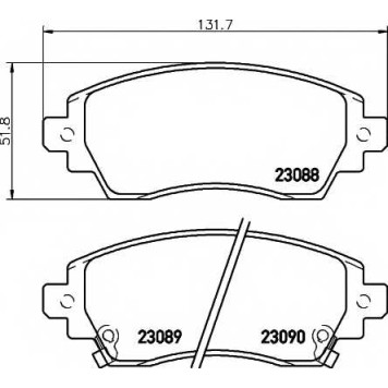 Колодки тормозные дисковые для TOYOTA COROLLA(##E11#,#E11#) <b>MINTEX MDB2173 / 23088</b>