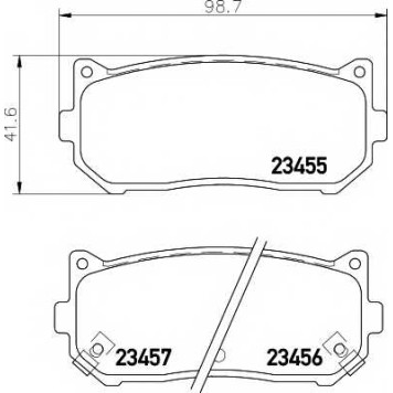 Колодки тормозные дисковые для KIA CARENS(FC,FJ), CERATO, CLARUS(GC,K9A), SEPHIA(FA,FB), SHUMA(FB) <b>MINTEX MDB1922 / 23455</b>