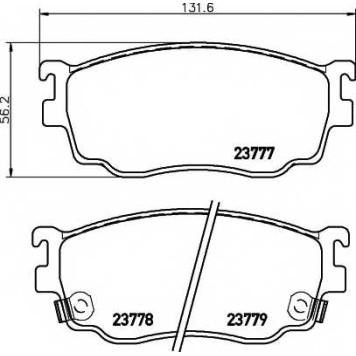 Колодки тормозные дисковые для MAZDA 626(GF,GW), PREMACY(CP) <b>MINTEX MDB2035 / 23777</b>