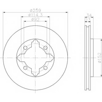 Тормозной диск MINTEX 98200 0815 / MDC742