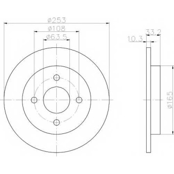 Тормозной диск MINTEX 98200 0884 / MDC442