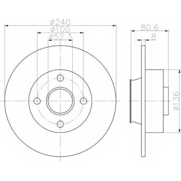 Тормозной диск MINTEX 98200 1544 / MDC1762