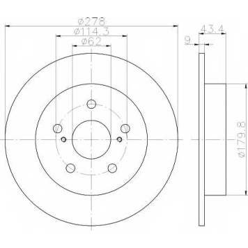 Тормозной диск MINTEX 98200 2223 / MDC2181