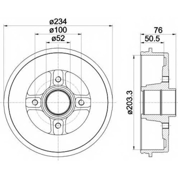 Тормозной барабан MINTEX 98100 0197 / MBD044
