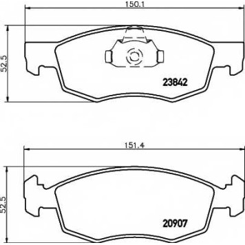 Колодки тормозные дисковые для FIAT DOBLO(119,223) <b>MINTEX MDB2532 / 20907</b>