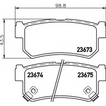 Колодки тормозные дисковые для DAEWOO REXTON(GAB#) / SSANGYONG ACTYON SPORTS(QJ), ACTYON, KYRON, REXTON(GAB#) <b>MINTEX MDB2823 / 23673</b>