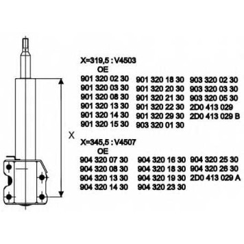 Амортизатор для MERCEDES SPRINTER(901, 902, 903, 904) / VW LT(2, 2DA, 2DB, 2DC, 2DD, 2DE, 2DF, 2DH, 2DK) <b>MONROE V4503</b>