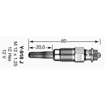 Свеча накаливания NGK Y-918J / 4215