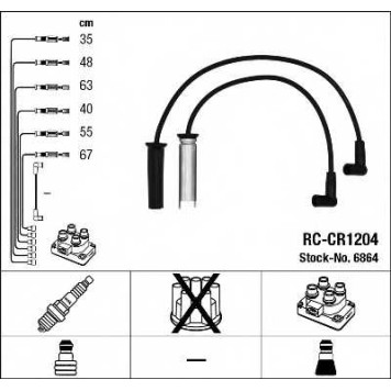 Комплект проводов зажигания NGK RC-CR1204 / 6864