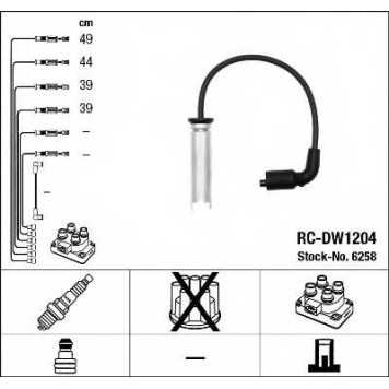 Комплект проводов зажигания NGK RC-DW1204 / 6258