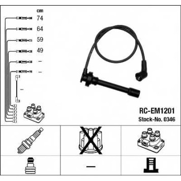 Комплект проводов зажигания NGK RC-EM1201 / 0346