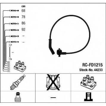 Комплект проводов зажигания NGK RC-FD1215 / 44233