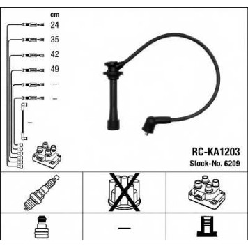 Комплект проводов зажигания NGK RC-KA1203 / 6209