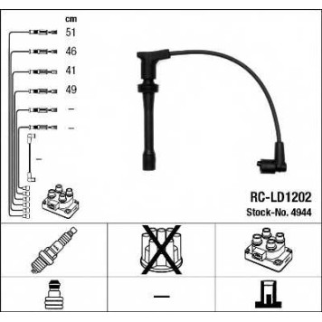 Комплект проводов зажигания NGK RC-LD1202 / 4944