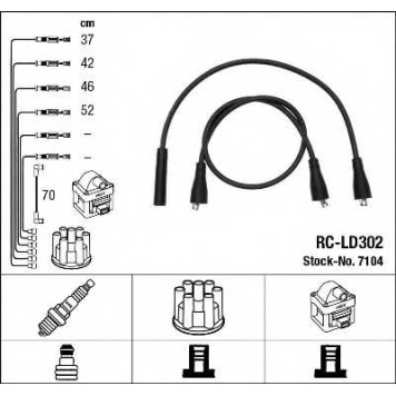 Комплект проводов зажигания NGK RC-LD302 / 7104