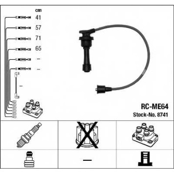 Комплект проводов зажигания NGK RC-ME64 / 8741