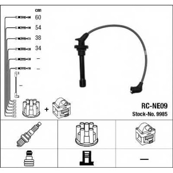 Комплект проводов зажигания NGK RC-NE09 / 9985