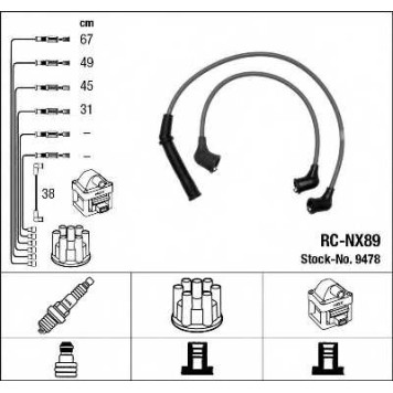 Комплект проводов зажигания NGK RC-NX89 / 9478