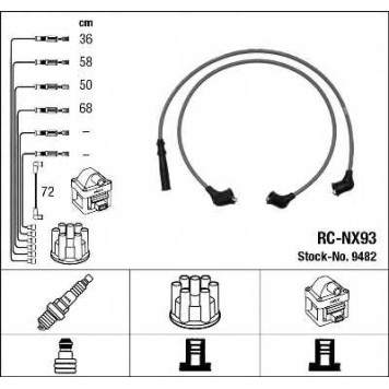 Комплект проводов зажигания NGK RC-NX93 / 9482
