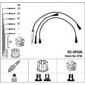 Комплект проводов зажигания NGK RC-OP426 / 0796