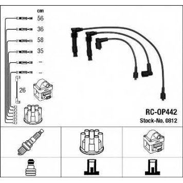 Комплект проводов зажигания NGK RC-OP442 / 0812