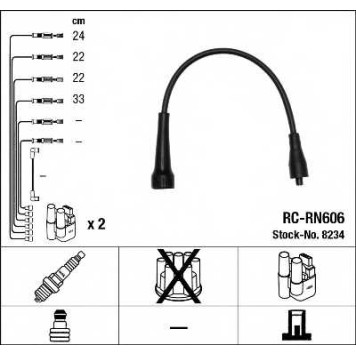 Комплект проводов зажигания NGK RC-RN606 / 8234