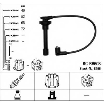 Комплект проводов зажигания NGK RC-RV603 / 8496
