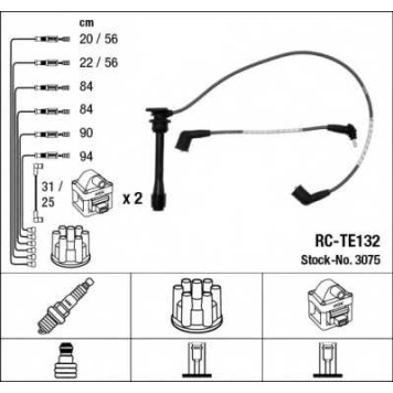 Комплект проводов зажигания NGK RC-TE132 / 3075