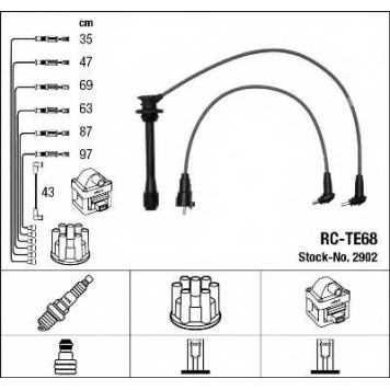 Комплект проводов зажигания NGK RC-TE68 / 2902