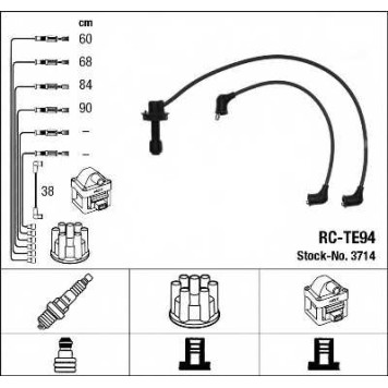 Комплект проводов зажигания NGK RC-TE94 / 3714