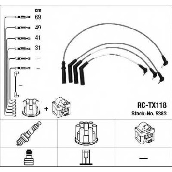 Комплект проводов зажигания NGK RC-TX118 / 5383