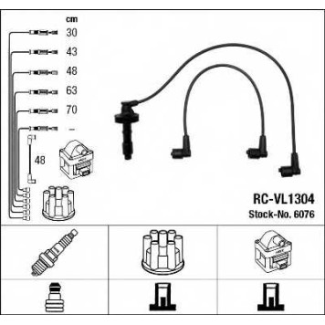 Комплект проводов зажигания NGK RC-VL1304 / 6076