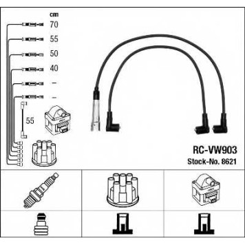 Комплект проводов зажигания NGK RC-VW903 / 8621