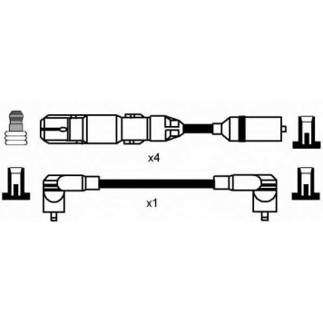 Комплект проводов зажигания NGK RC-VW912 / 7318-1