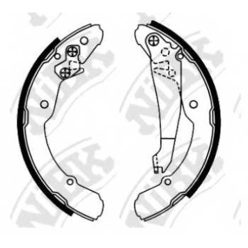 Комплект тормозных колодок задний для SKODA OCTAVIA(1U2,1U5,1Z5), ROOMSTER(5J) / VW CADDY(9K9A,9K9B), JETTA(162,163), POLO <b>NiBK FN0554</b>