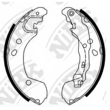 Комплект тормозных колодок задний для NISSAN MICRA(K12), NOTE(E11) / RENAULT CLIO(BR0/1,CR0/1,KR0/1#), MODUS(F/JP0#) <b>NiBK FN1255</b>