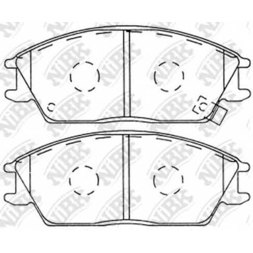 Колодки тормозные дисковые передний для HYUNDAI ACCENT(LC,X-3), GETZ(TB), LANTRA(J-1,J-2), PONY / EXCEL(X-2), PONY(X-2), S(SLC), STELLAR(F31#,SF2#) <b>NiBK PN0091</b>