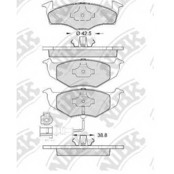 Колодки тормозные дисковые передний для SKODA FABIA(6Y2,6Y3,6Y5) / VW FOX(5Z1,5Z3), LUPO(6E1,6X1), POLO(6N1,6N2,6NF,9N#) <b>NiBK PN0113W</b>