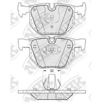Колодки тормозные дисковые задний для BMW 7(E65,E66,E67), X5(E70), X6(E71,E72) <b>NiBK PN0228</b>