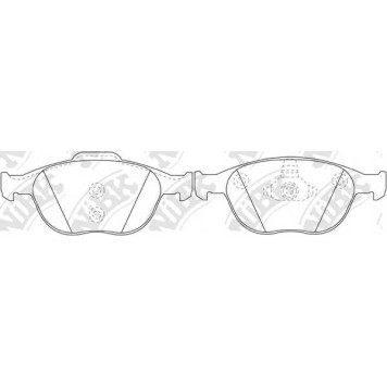 Колодки тормозные дисковые передний для FORD FOCUS(DAW,DBW,DNW), TOURNEO CONNECT, TRANSIT CONNECT(P65#,P70#,P80#) <b>NiBK PN0337</b>