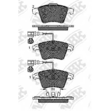 Колодки тормозные дисковые передний для VW MULTIVAN, TOUAREG, TRANSPORTER <b>NiBK PN0353W</b>