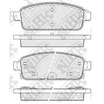Колодки тормозные дисковые задний для CHEVROLET CRUZE(J300,J305,J308), ORLANDO(J309) / OPEL ASTRA GTC J, ASTRA, MOKKA, ZAFIRA(P12) <b>NiBK PN0392</b>