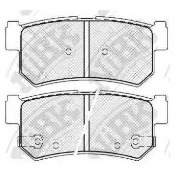 Колодки тормозные дисковые задний для DAEWOO REXTON(GAB#) / SSANGYONG ACTYON SPORTS(QJ), ACTYON, KORANDO(KJ), KYRON, MUSSO(FJ), REXTON(GAB#) <b>NiBK PN0440</b>