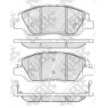 Колодки тормозные дисковые передний для HYUNDAI SANTA FE(CM) / KIA SORENTO(XM) <b>NiBK PN0446</b>