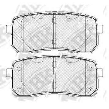 Колодки тормозные дисковые задний для HYUNDAI H-1 Travel(TQ), H-1(TQ), ix55 / KIA CARNIVAL / GRAND CARNIVAL(VQ) <b>NiBK PN0457</b>