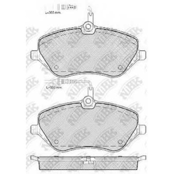 Колодки тормозные дисковые передний для CITROEN C5(RD#,RE#,TD#), C6(TD#) / PEUGEOT 407(6C#,6D#,6E#), 607(9D,9U) <b>NiBK PN0470W</b>