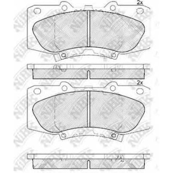 Колодки тормозные дисковые передний для TOYOTA HILUX(GGN#,KUN#,LAN#,TGN#) <b>NiBK PN0548</b>